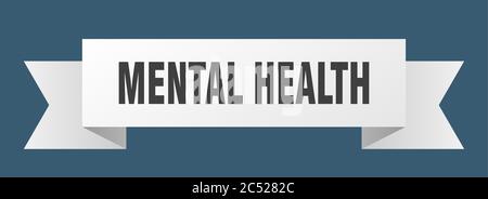 mental health ribbon. mental health isolated band sign. mental health banner Stock Vector