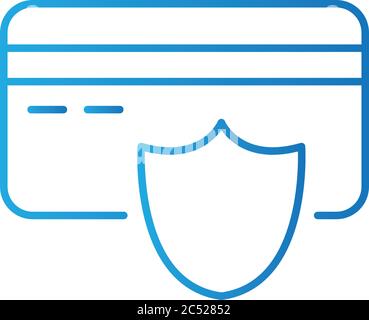 credit card and shield payment online gradient style vector illustration design Stock Vector