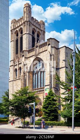 Montreal, Canada - June, 2018: Historical church of St. Andrew and St. Paul in Montreal, Quebec, Canada Stock Photo