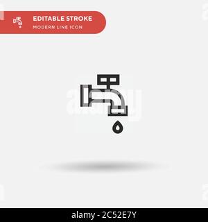 Water Pipe Simple vector icon. Illustration symbol design template for web mobile UI element. Perfect color modern pictogram on editable stroke. Water Pipe icons for your business project Stock Vector
