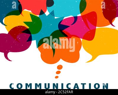 Colored speech bubble. Communication text.Social network. Colored cloud.To speak - discussion.Symbol to talk and communicate.Friendship and dialogue Stock Vector