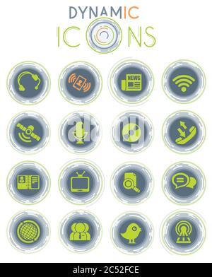 Communication dynamic icons Stock Vector