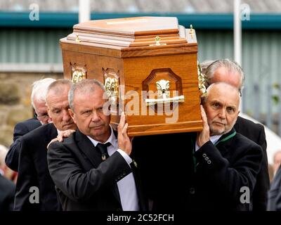 The coffin of senior Irish Republican and former leading IRA figure ...