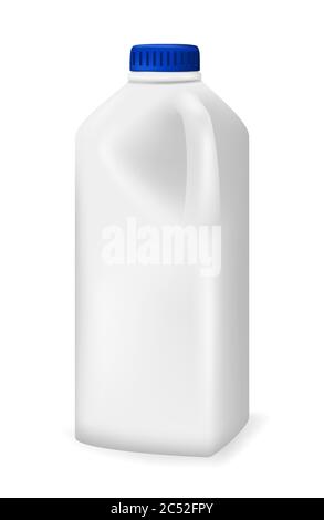 Bottle for milk, juice or something else, on white background. Realistic vector illustration Stock Vector