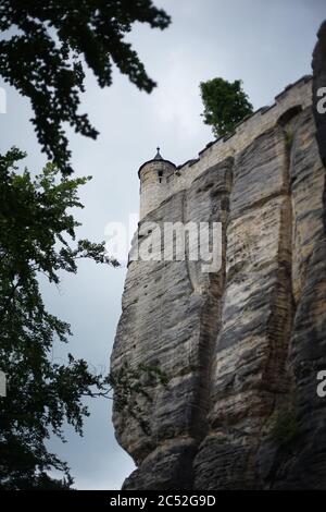 Detail of Königstein Fortress the 'Saxon Bastille', a hilltop fortress near Dresden, in Saxon Switzerland, Germany, It is one of the largest hilltop f Stock Photo