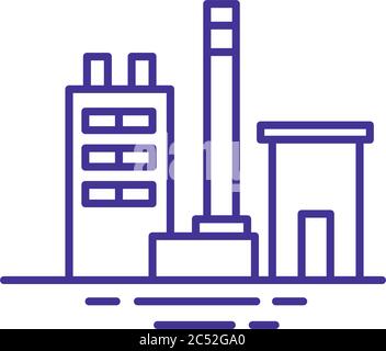 factory building line style icon vector illustration design Stock Vector
