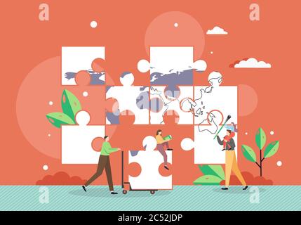 Parents creating the world of child, vector flat illustration Stock Vector