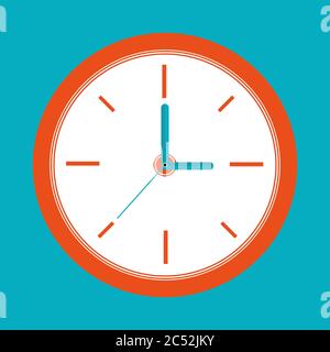 Vector clock on blue background Stock Vector
