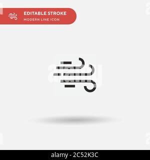 Windy Simple vector icon. Illustration symbol design template for web mobile UI element. Perfect color modern pictogram on editable stroke. Windy icons for your business project Stock Vector