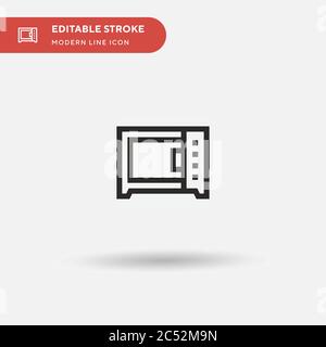 Microwave Simple vector icon. Illustration symbol design template for web mobile UI element. Perfect color modern pictogram on editable stroke. Microwave icons for your business project Stock Vector