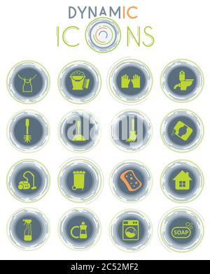 cleaning company dynamic icons Stock Vector