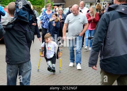 king s hill kent uk 30th june 2020 5 year old tony hudgell finishes his last daily