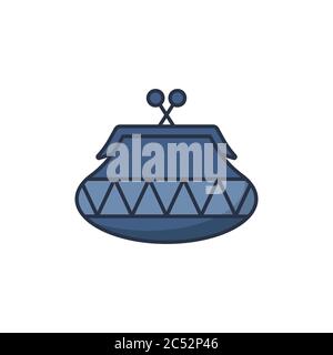 Purse clutch vector icon symbol isolated on white background Stock Vector