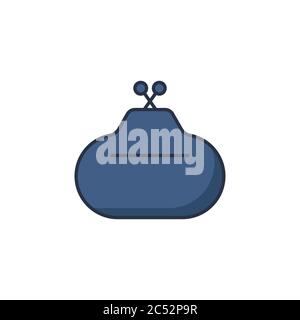 Purse clutch vector icon symbol isolated on white background Stock Vector