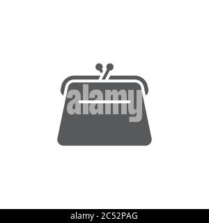 Purse clutch vector icon symbol isolated on white background Stock Vector