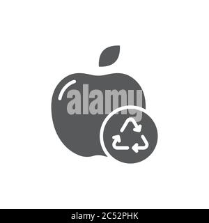 Recycling organic food vector icon symbol isolated on white background Stock Vector