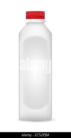 Bottle for milk, juice or something else, on white background. Realistic vector illustration Stock Vector