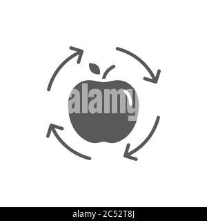 Recycling organic food vector icon symbol isolated on white background Stock Vector
