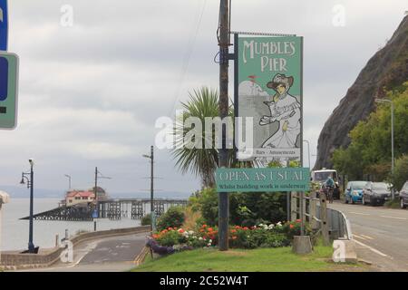 Mumbles Pier in Swansea Bay, Wales. Stock Photo