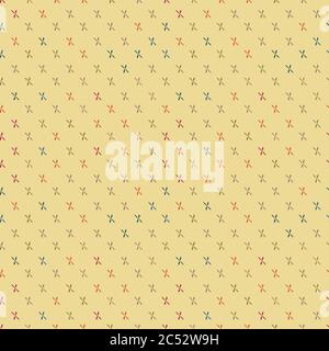 yellow seamless vector pattern with cross shapes Stock Vector