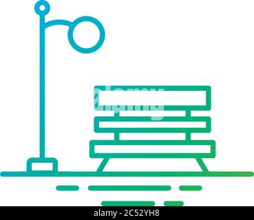 park chair gradient style icon vector illustration design Stock Vector