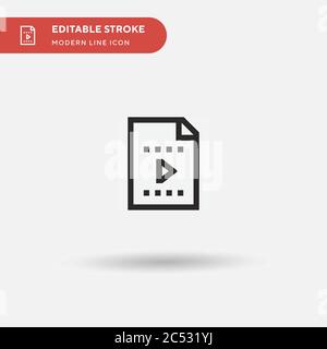 Video File Simple vector icon. Illustration symbol design template for web mobile UI element. Perfect color modern pictogram on editable stroke. Video File icons for your business project Stock Vector
