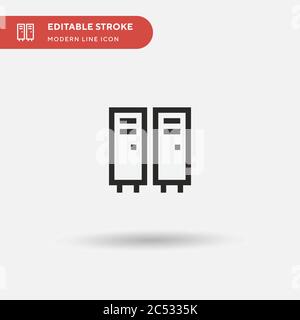Lockers Simple vector icon. Illustration symbol design template for web mobile UI element. Perfect color modern pictogram on editable stroke. Lockers icons for your business project Stock Vector