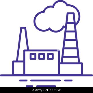 factory building line style icon vector illustration design Stock Vector