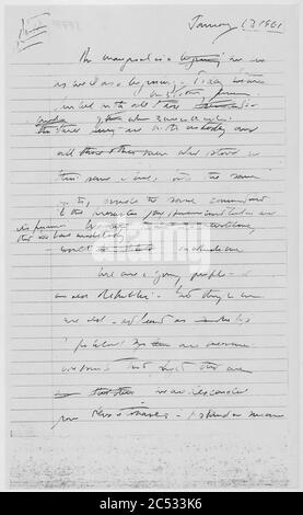 Inaugural Address, Kennedy Draft, 01-17-1961 (Page 1 of 9) (5285429155). Stock Photo