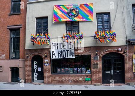 Stonewall Inn, Christopher Street, New York City, New York, USA Stock Photo