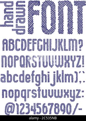 Hand drawn sketch alphabet. Stock Vector