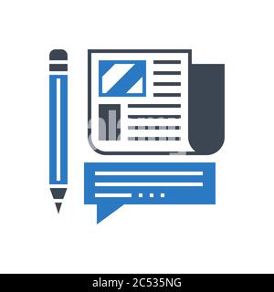 Press Release Vector Glyph Icon Stock Vector