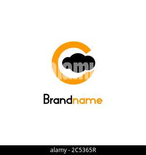 Letter G logo with cloud design concept, simple minimal and modern logo design. Stock Vector