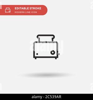 Toaster Simple vector icon. Illustration symbol design template for web mobile UI element. Perfect color modern pictogram on editable stroke. Toaster icons for your business project Stock Vector