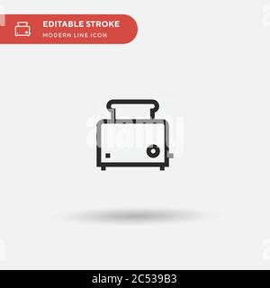 Toaster Simple vector icon. Illustration symbol design template for web mobile UI element. Perfect color modern pictogram on editable stroke. Toaster icons for your business project Stock Vector