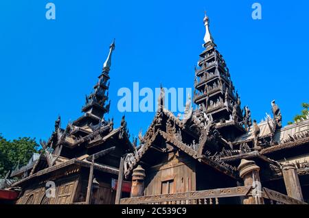 Nat Taung Kyaung wooden monastery. Bagan. Myanmar Stock Photo