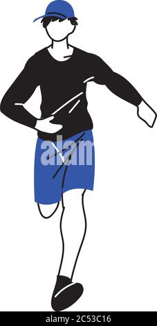 man avatar running design, Marathon athlete training and fitness theme Vector illustration Stock Vector