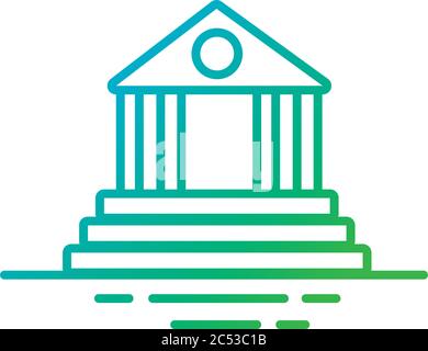 bank building facade gradient style icon vector illustration design Stock Vector