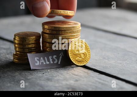 Sales dynamics and growth creative concept .  Stock Photo