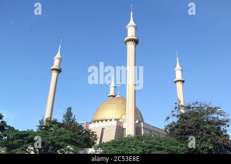 Horizontal shot of the Abuja National Mosque in the capital of Nigeria on a clear day Stock Photo