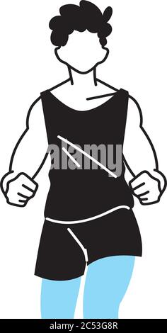 man avatar running design, Marathon athlete training and fitness theme Vector illustration Stock Vector