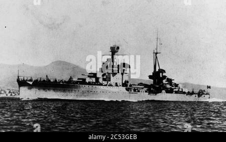 Italian cruiser Bolzano 01. Stock Photo