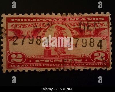 Internal Revenue Stamps Philippine Islands 1905-1928 15. Stock Photo