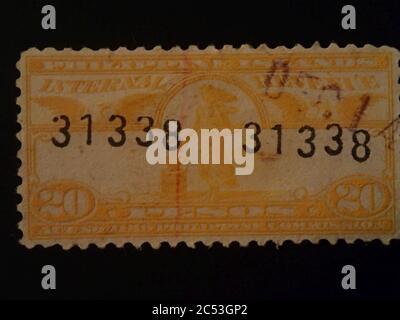 Internal Revenue Stamps Philippine Islands 1905-1928 14. Stock Photo