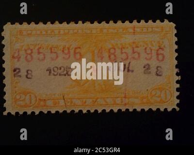 Internal Revenue Stamps Philippine Islands 1905-1928 16. Stock Photo