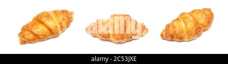 Fresh croissants isolated on white background Stock Photo