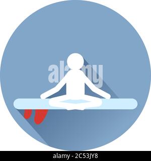 sup Surf yoga Icons Stock Vector