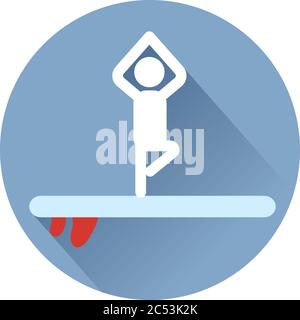 sup Surf yoga Icons Stock Vector
