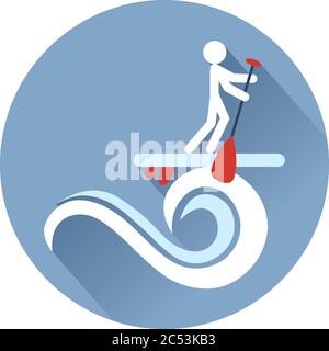 sup Surf yoga Icons Stock Vector