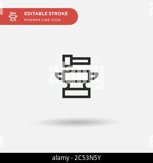 Anvil Simple vector icon. Illustration symbol design template for web mobile UI element. Perfect color modern pictogram on editable stroke. Anvil icons for your business project Stock Vector